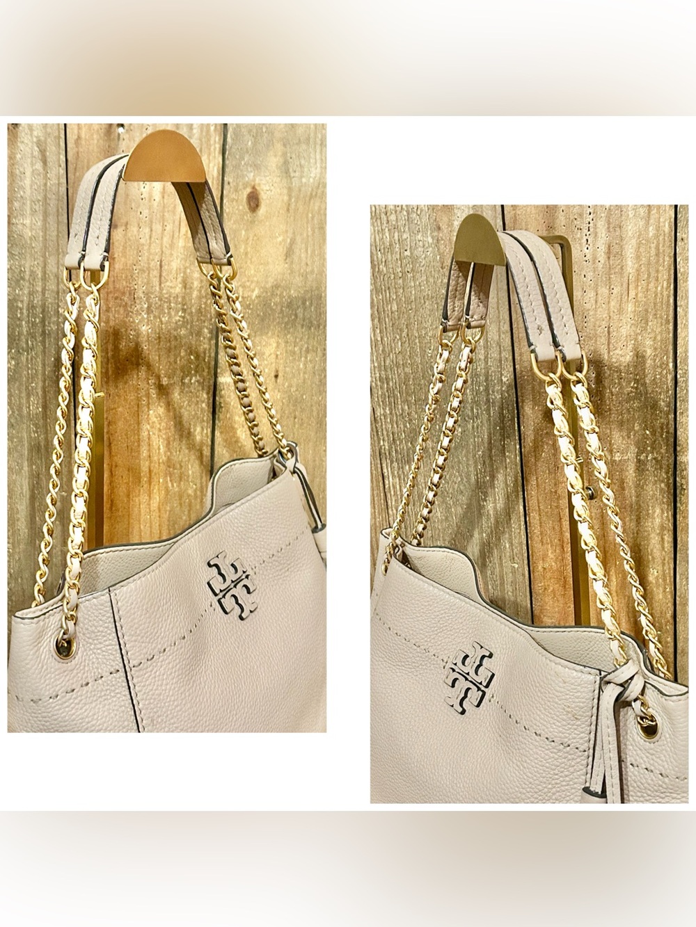 Tory Burch McGraw Chain Tote Bag with Free Bag Scarf & Dust Bag. - Picture 7 of 16